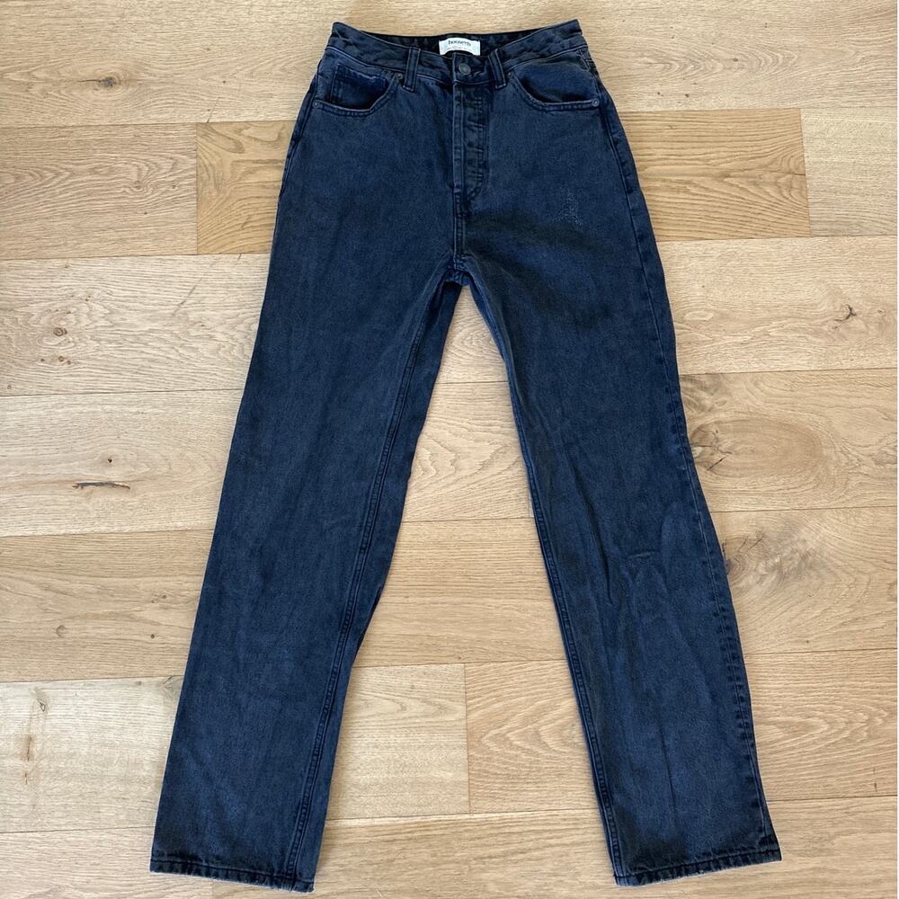 House of CB - Straight Leg Denim Jeans in Faded Black